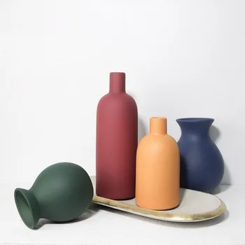 

Modern Simple Dried Flower Vase Creative Ceramic Small Vase Decoration Home Ins Nordic Flower Arrangement Living Room Decoration