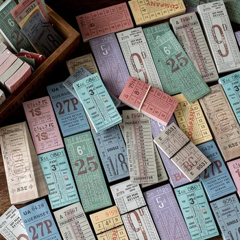 

100 Pcs/Set Retro Ticket Series Self Adhesive Memo Pad Sticky Notes School Office Supplies Notepad Label