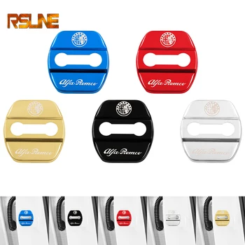 

4pcs Auto Decoration Door Lock Cover Car Styling Case For Alfa Romeo Giulietta 159 Stelvio 147 Sticker Emblems Accessories