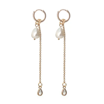 

Fresh Water Pearl Pendant Earring-Long Style Delicate Drop Earrings for Women