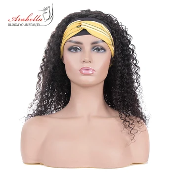 

Jerry Curly Human Hair Wigs With Headband Remy Hair Full Machine Made Wig For Women Easy to Install ARABELLA Glueless Wig