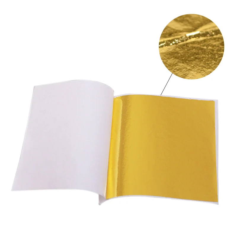 100pcs 8*8.5cm Gold Silver Copper Foil Paper Gilding DIY Craft Decoration Art Craft Paper Aluminium Foil Paper Cake Decoration