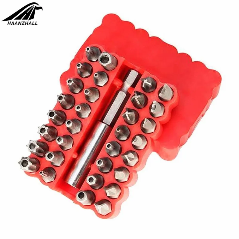 

33pcs Security Bit Set with Magnetic Extension Bit Holder Tamper Star Screwdriver Bits Set