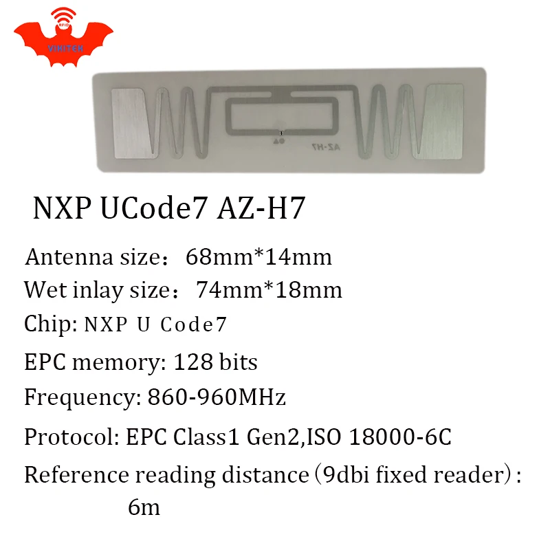 RFID наклейка UHF NXP Ucode7 чип AZ-H7 инкрустация 900 915 868 МГц 860-960 МГц Higgs3 EPCC1G2 6C смарт-карты Пассивные RFID метки этикетка
