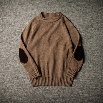 

2019 Men's Autumn And Winter Fashion Round Neck Sweater Knitted Pullover Men Casual Patchwork Design Chompas Para Hombre