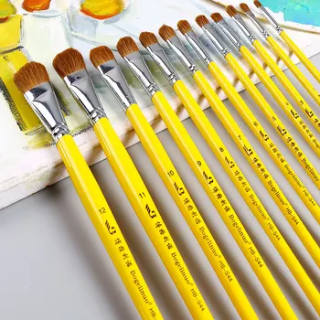

6Pcs/Set New professional Watercolor Gouache Paint Brushes Round Pointed Tip Nylon Hair Painting Brush Set Art Supplies
