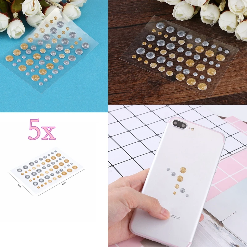 

5pcs Colorful Sugar Sprinkles Self- adhesive Enamel Dots Resin Sticker for Scrapbooking/ DIY Crafts/ Card Making Decoration