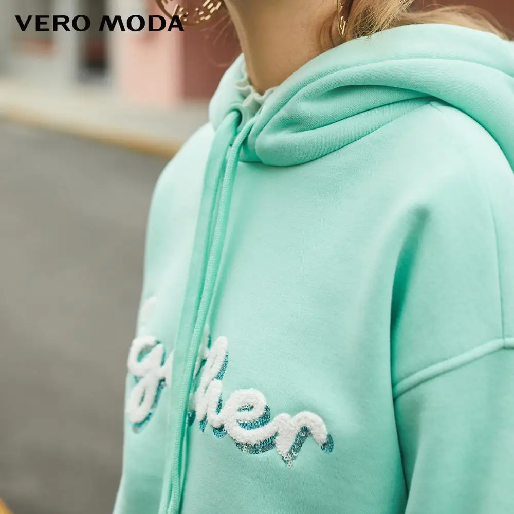 Vero Moda Новая Женская флисовая толстовка с капюшоном из флока с буквами | 319433505