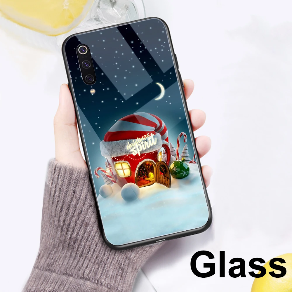 11 Ciciber Счастливого Рождества для Xiaomi mi 9 9T 8 A2 6X mi X 2 2S PocoPhone F1 стеклянные Чехлы для телефона для Red mi Note 7 8 6 Pro Чехол Fundas - Цвет: 11