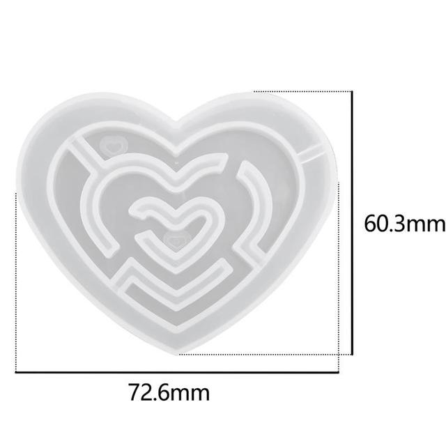 Maze Silicone Mold Shaker Molds Milk Bottle Heart Shape UV Epoxy Resin Mold Heart Keychain Pendant Craft Jewelry Tools