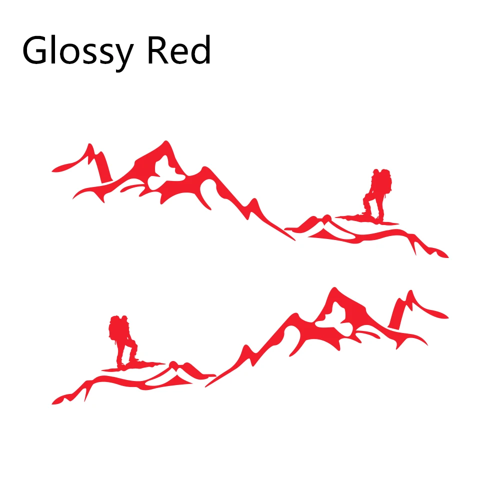 Glossy Red 2 шт., виниловые наклейки для горной двери автомобиля, для внедорожников, обертывания, для Chevrolet Equinox, Toyota, Land Cruiser, Prado, Buick, аксессуары - Название цвета: Glossy Red