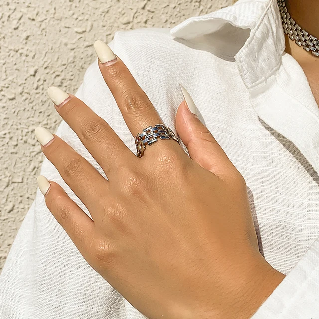 Exaggerated Cuban Chunky Thick Chain Necklace Women High Quality Big Iron Metal Silver Color Necklace Neck Jewelry Steampunk Men Silver Color 9