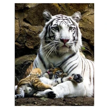 

Diamond Embroidery Wild Animal White Tiger Diamond Painting Picture Handmade Rhinestone Home Decor