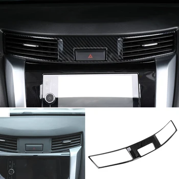 

For Nissan Navara NP300 2017-2019 ABS Carbon Fibre Car Middle Outlet Frame Cover Internal Decoration Sequins Accessories 1pcs