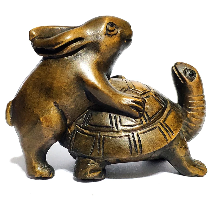 Boxwood Hand Carved Japanese Netsuke Sculpture Lovely Turtle Looks Up 