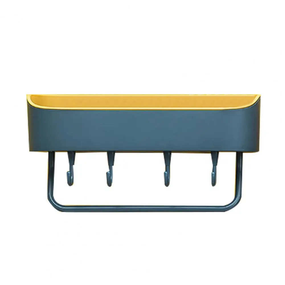 Storage Rack Smooth Shower Shelf Practical Easy Installation Lightweight PP Wall-mounted Punch Free Hook Shower Shelf