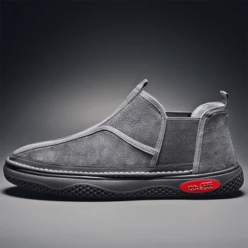 

Spring 2020 Casual Footwear Men Youth Gray Leather Shoes For Mens Designer Men Sneakers Rubber Flats Shoes For Man Size 38-44