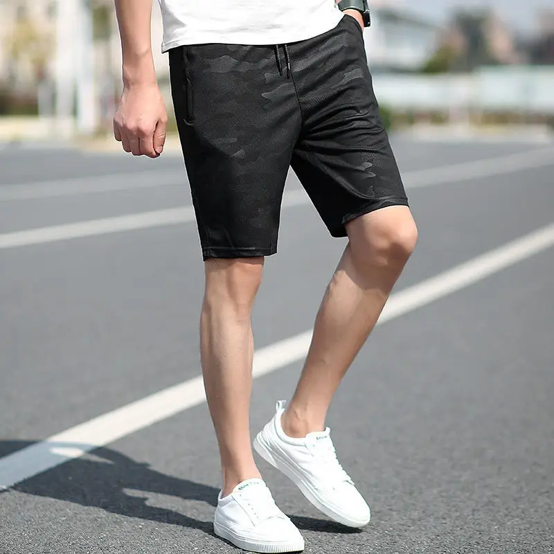 

2019 Men's Summer Fashion Leisure Loose Sports Quick-drying Five-point Pants Elastic Breathable Thin Large Size beach Trousers