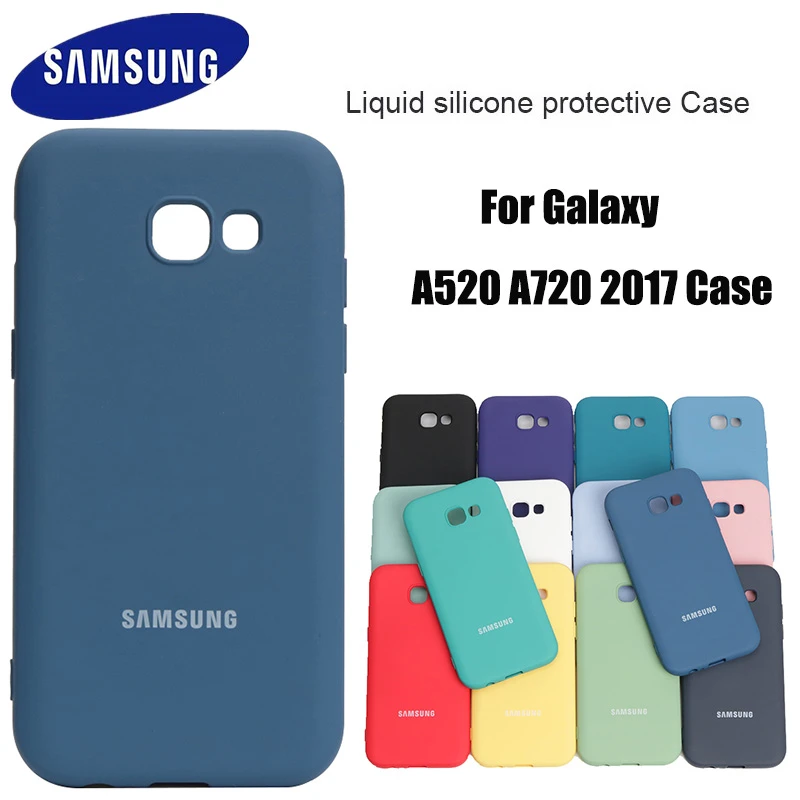 A520 2017 Case Samsung Galaxy A5 2017 A520 Silky Silicone Cover High Quality Soft-Touch Back Protective Shell A7 2017 A720 belt pouch for mobile phone