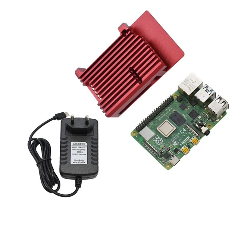 Для Raspberry Pi 4B 2G ram DIY Kit Поддержка 2,4/5,0 GHz wifi Bluetooth 5,0 с алюминиевым ЧПУ сплав защитный красный чехол 5V 3A Po