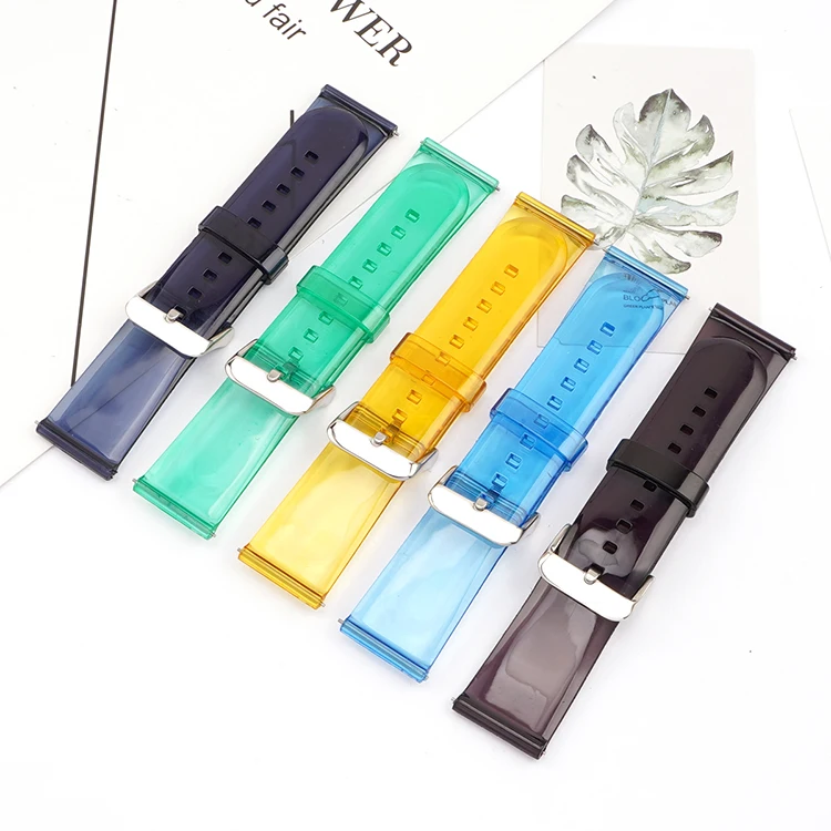 Colorful Transparent PVC Strap for Men and Women - 20mm/22mm Replacement Band
