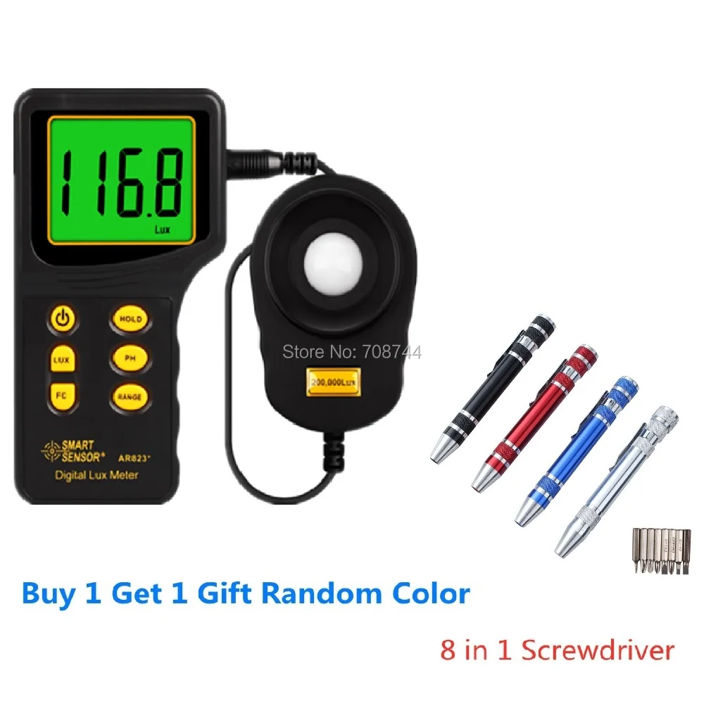 

SMART SENSOR AR823 Digital Light Lux Meter Tester (1~100.000lux)