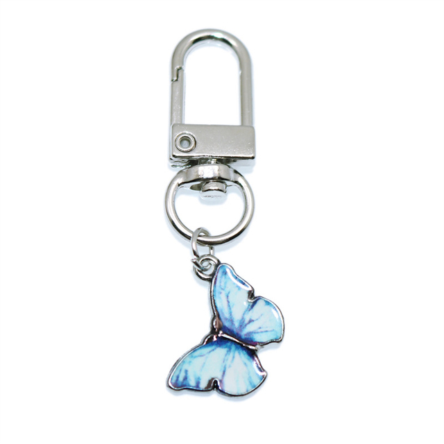 Styles Enamel Colorful Butterfly Pendant Keychain Insects Car Key Rings Women Bag Accessories Jewelry Christmas Xmas Gifts