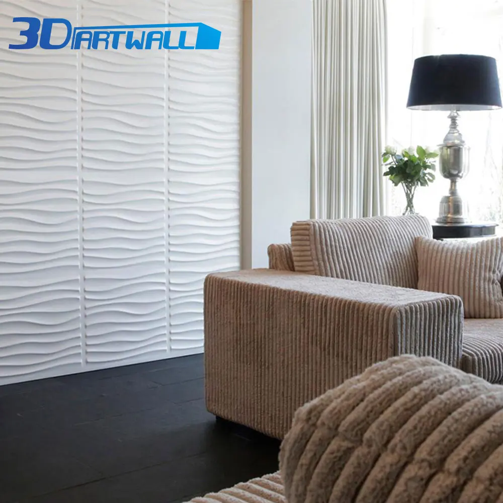 Белые декоративные 3D стеновые панели ПВХ волновой формы Текстурированные Украшения для стен набор из 48 упаковок покрытия 129 Sq Ft