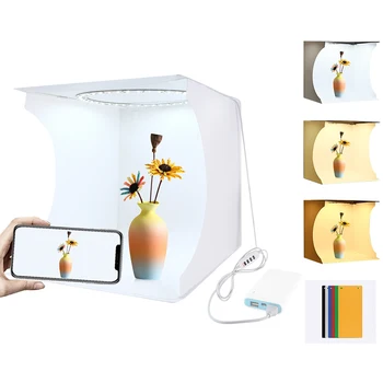 

Mini Folding Lightbox Photography Photo Studio 2Panel Softbox LED Light Soft Box Photo Background Kit Light box for DSLR Camera