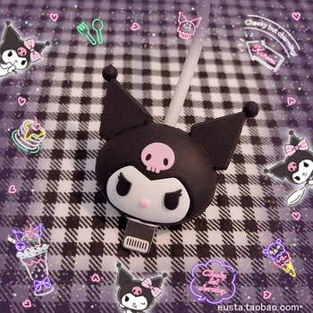 

1pc cartoon Kuromi Head mobile phone cable protector