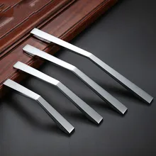 Дверные ручки современный контракт Яркий серебряный потрясение дверная ручка в европейском стиле цинковый сплав Тип шкафчика ящик обувного шкафа груди двери