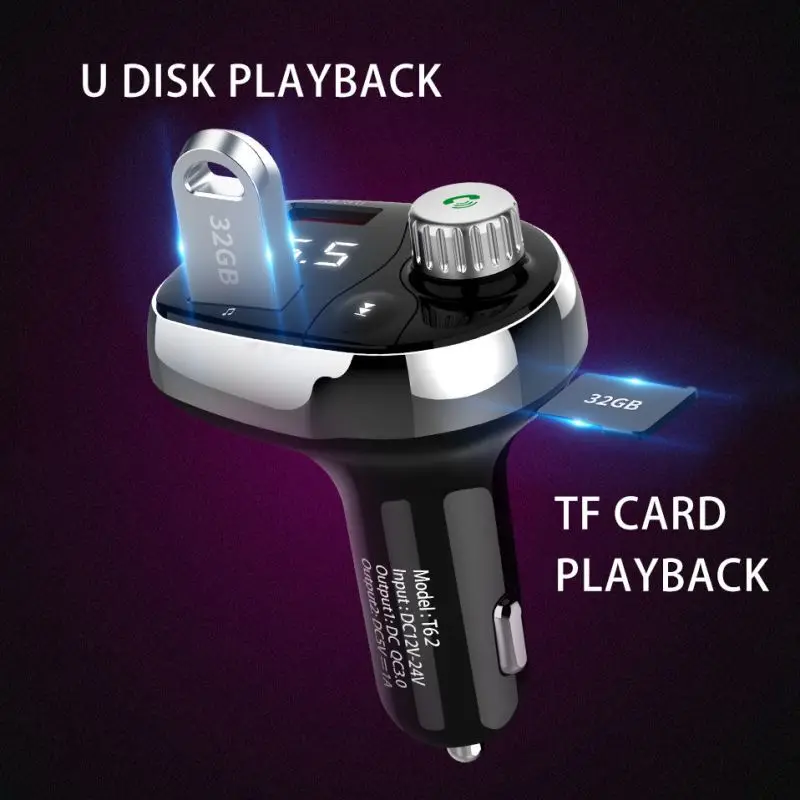 ONEWELL двойной USB зарядное устройство беспроводной Bluetooth автомобильный комплект свободные руки fm-передатчик mp3-плеер