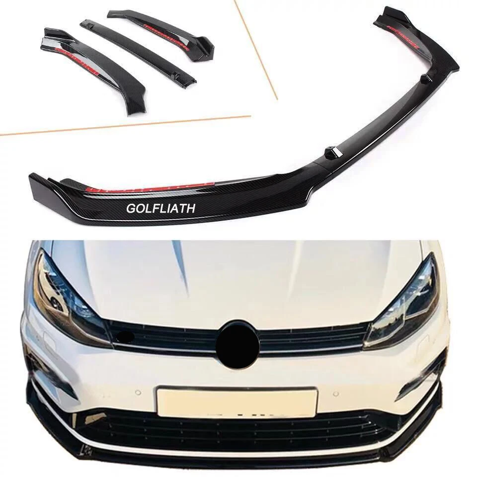 

3 Pieces glossy black Car Front Bumper Lip Bumper Body Kits Splitter Diffuser For volkswagen Golf MK7.5 2018-2019