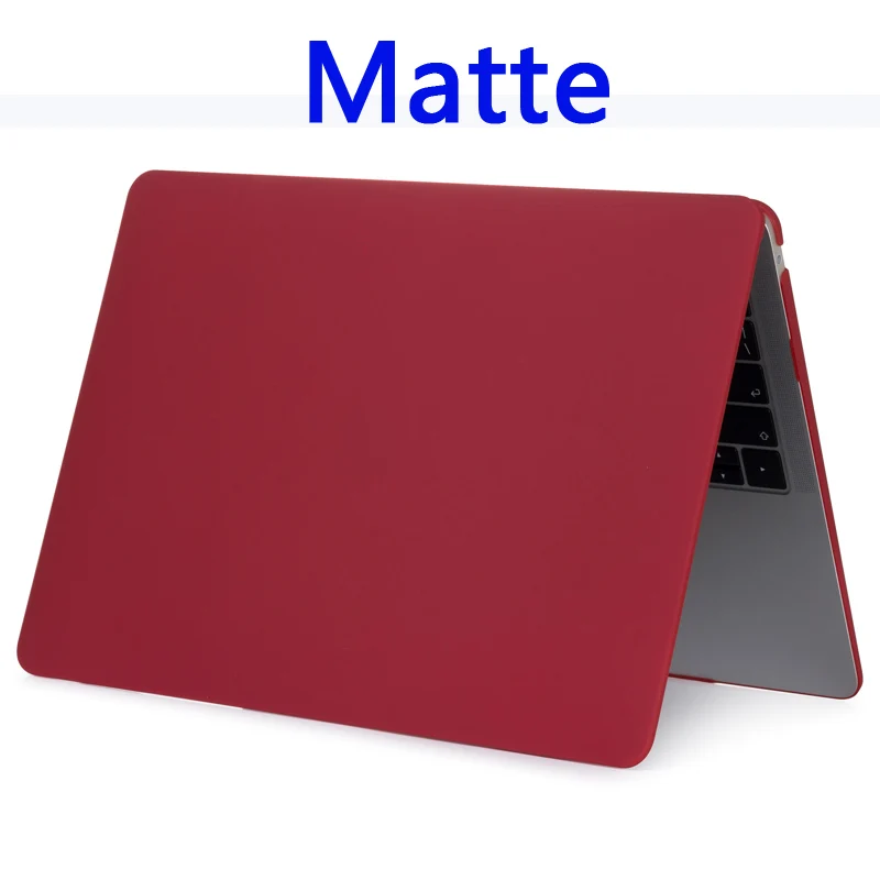 Матовый чехол для ноутбука Apple Macbook Air Pro retina 11, 12, 13, 15, сумки для Mac book New Pro 13,3, 15,4 дюймов, сенсорная панель, чехол для клавиатуры - Цвет: Matte Wine red