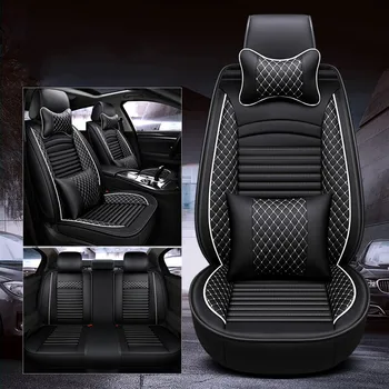 

WLMWL Universal Leather Car seat cover for Peugeot all models 206 307 407 207 2008 3008 508 208 308 406 301 car accessorie