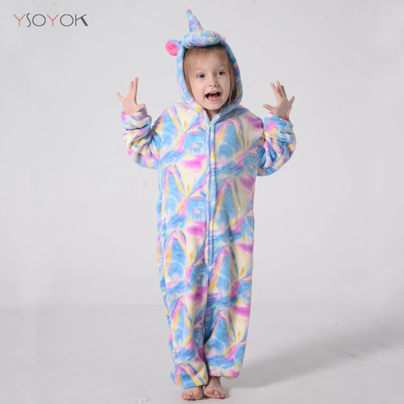 Пижама Кигуруми для мальчиков и девочек зимний фланелевый теплый комбинезон с