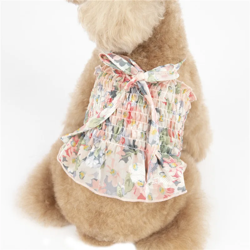 Puppy Dogs Fashion Summer Apparel Flower Small Poodle Skirts