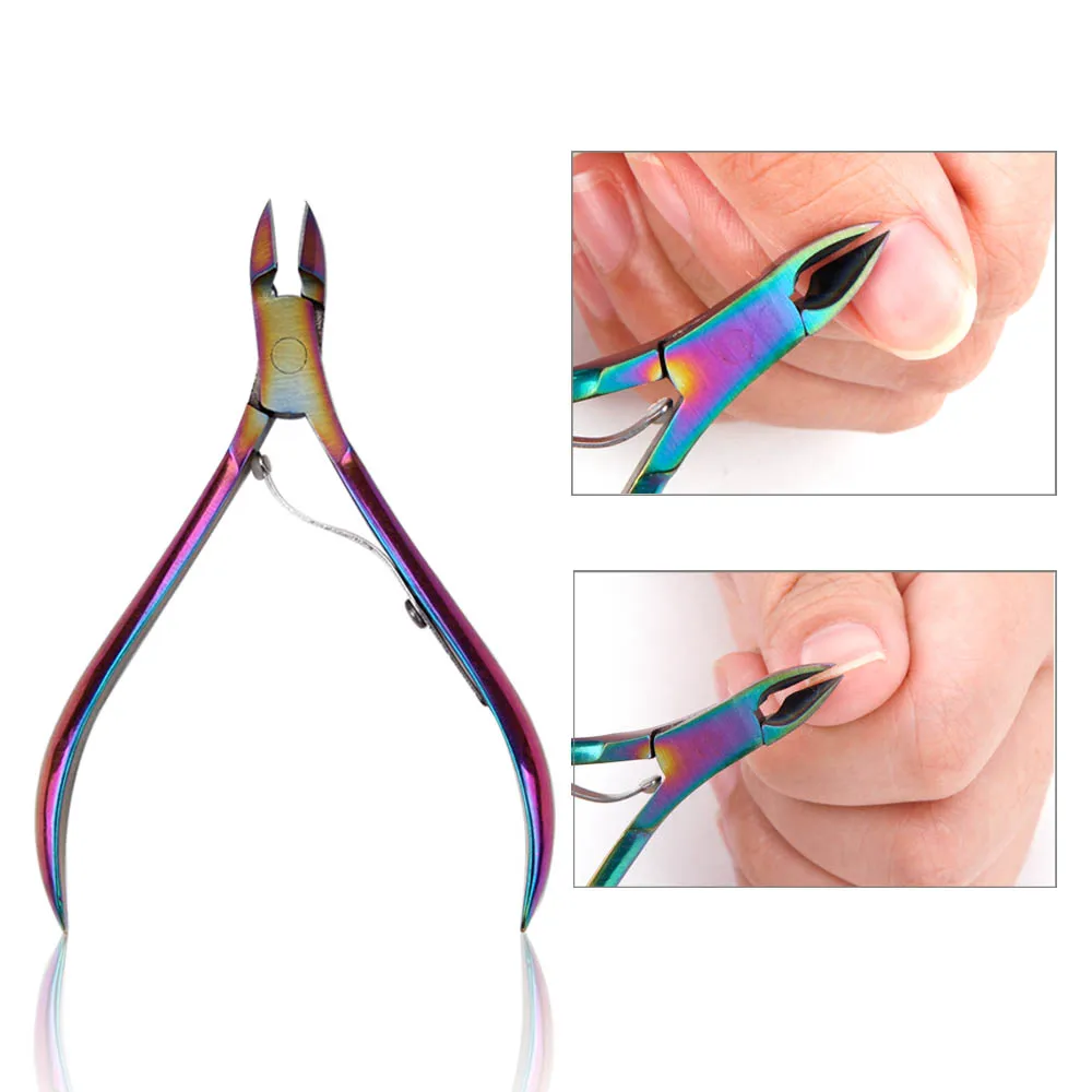 Toenail вросшего ногтя Искусство кутикулы Щипцы маникюр педикюр для ножниц кожаный