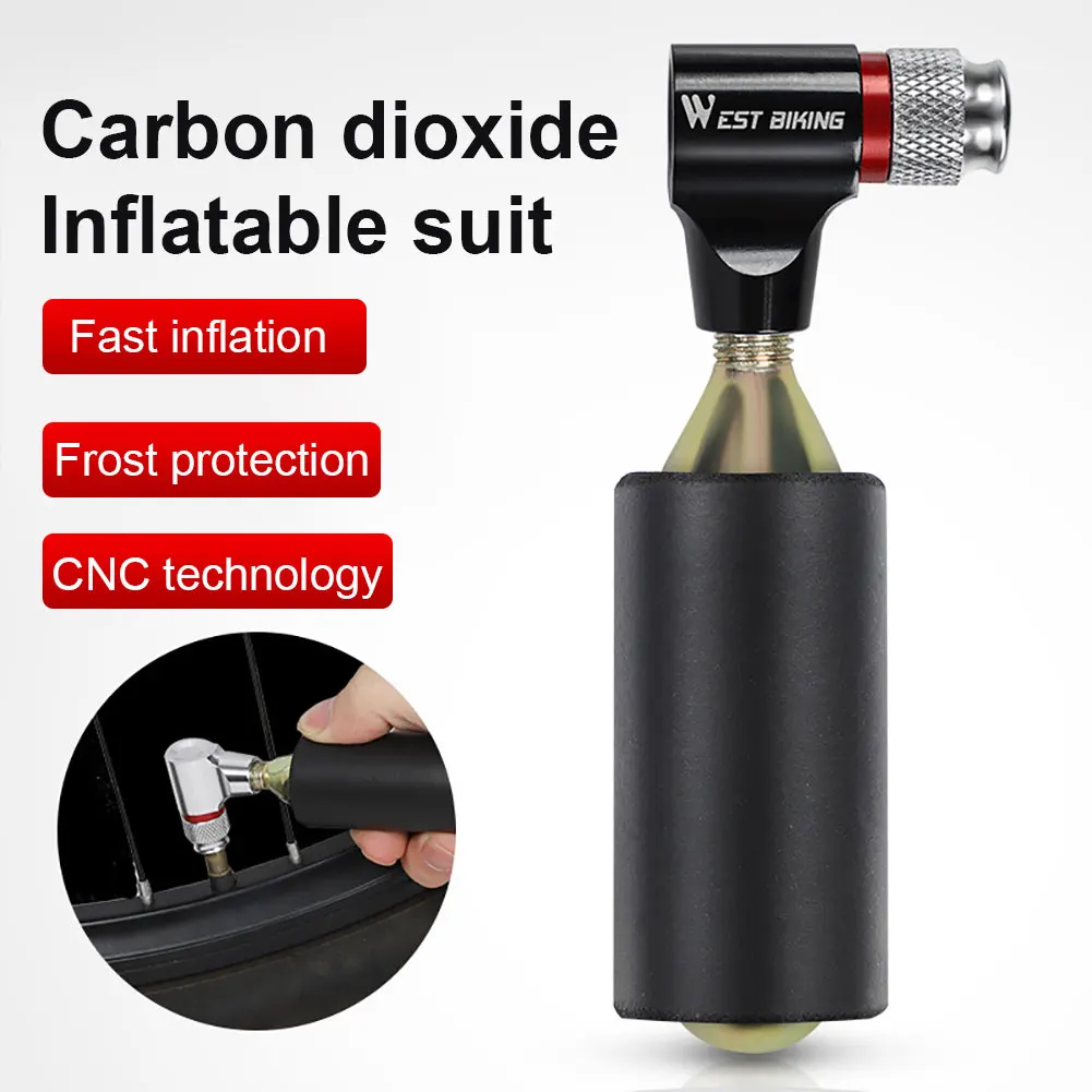 

CO2 Pump For Bicycle Schrader Presta Adapter Bike Pump Inflator Aluminum Tire Tube Mini Hand Pump NO CO2 Cartridge Inflator