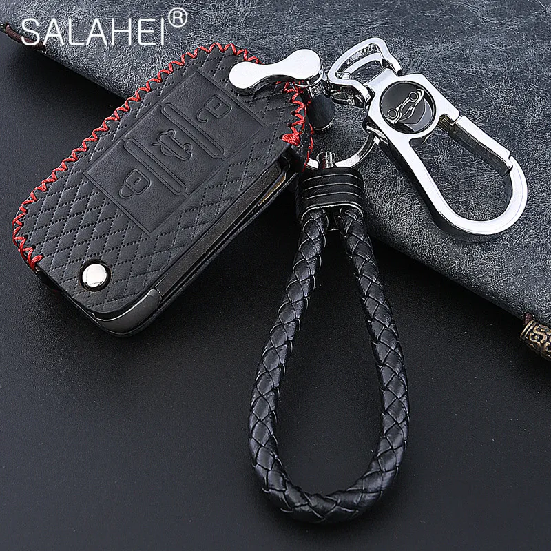 

Top Layer Leather Litchi Pattern Car Key Protection Case Cover For MG MG3 MG5 MG6 MG7 GT GS ZS EV HS For Roewe 350 360 750 i5