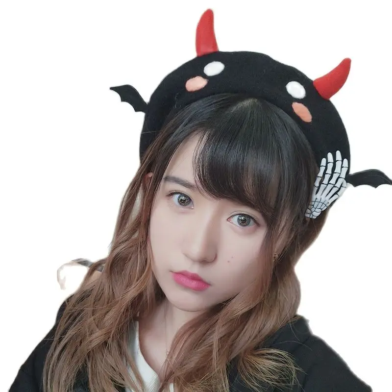 Cute Devil Wings Horn Beret For Kawaii Girl Pumpkin Hats Halloween