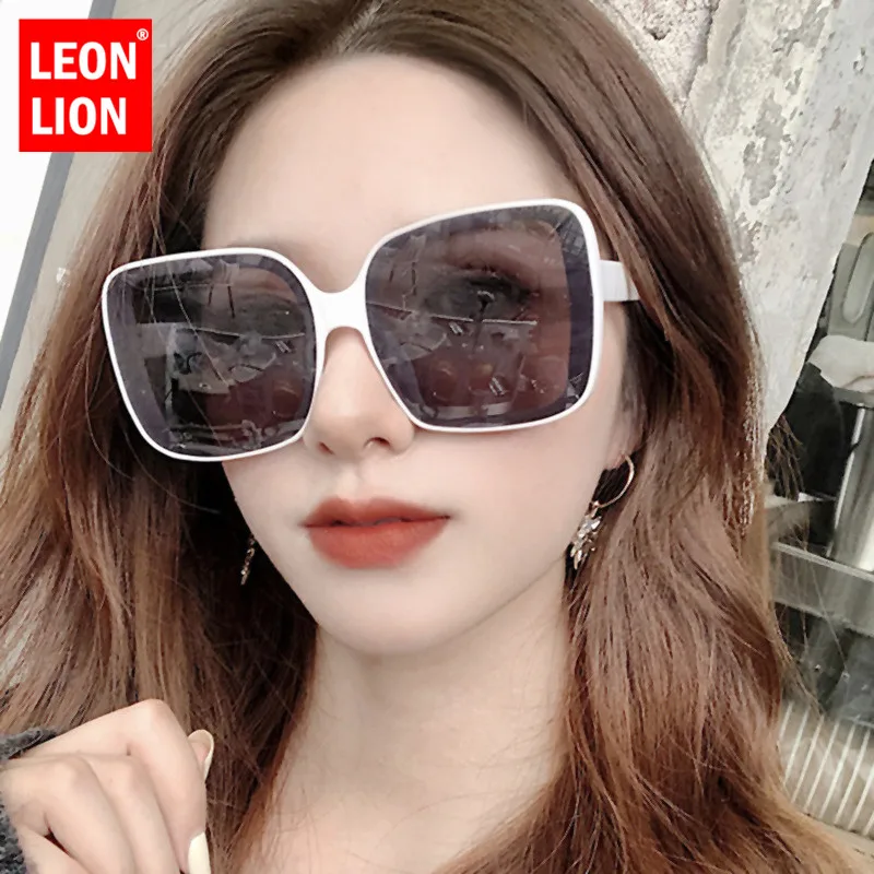 LeonLion 2021 большие ретро солнцезащитные очки женские роскошные винтажные брендовые