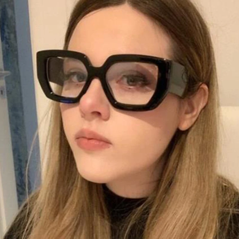 Vintage Square Big Frame Glasses Fashion wood frame glasses Female Transparent Optical Green Eyeglasses | Аксессуары для одежды