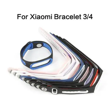 

Wristband Replacement Smart Bracelet Silicone Soft Dual Color Silicone Steel Buckle Strap Smart Watch Accessories For Xiaomi 3 4
