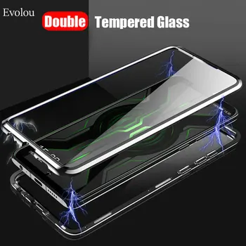 

luxury Magnetic Adsorption Case for Xiaomi Blackshark 2 Pro Tempered Glass Metal Bumper Shockproof Case Xiaomi Blackshark 2 Pro