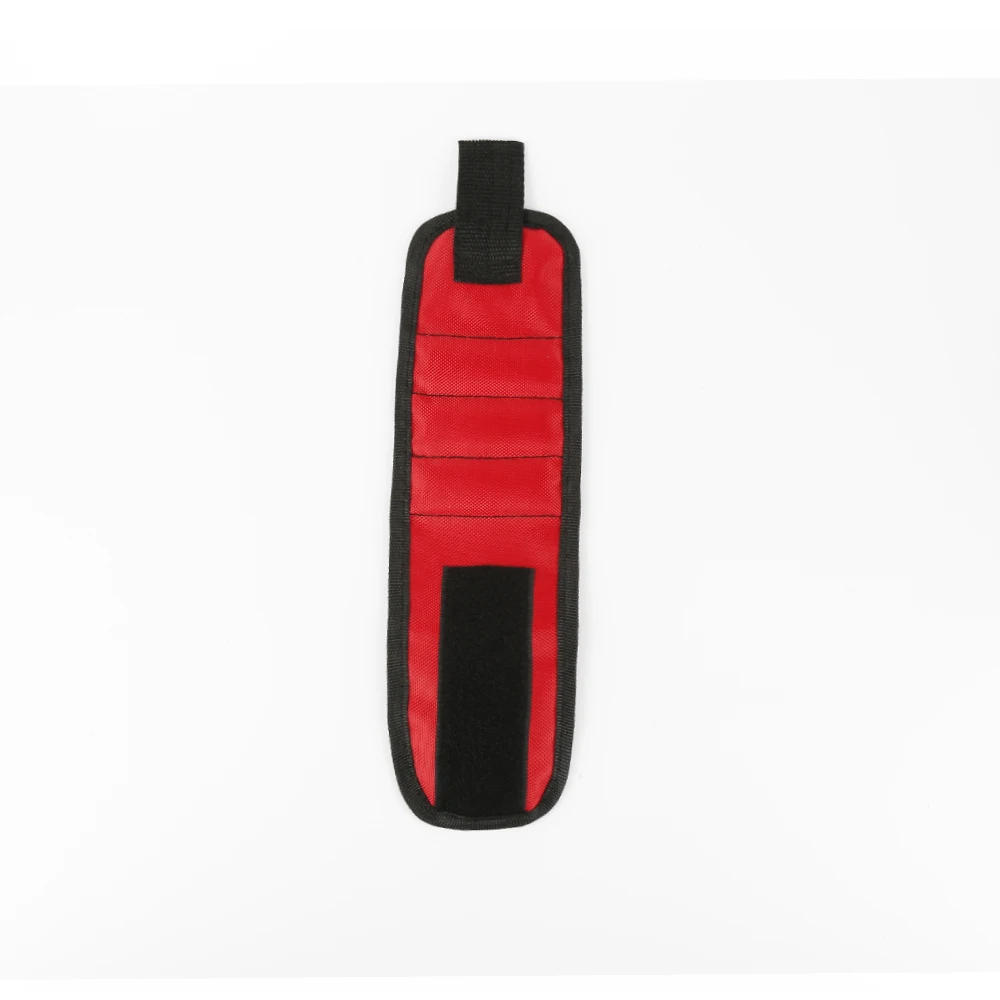Полиэфирный магнитный браслет Портативная сумка для инструментов Электрик ремень для запястья Шурупы Для ногтей сверла Инструменты для ремонта сумки для хранения - Цвет: Красный