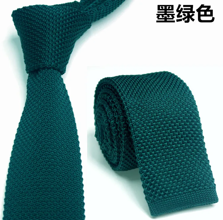 Korean-style Solid Color Knitted Tie Men And Women Slim Tie Casual Knitted Tie Yarn Tie 28-Color