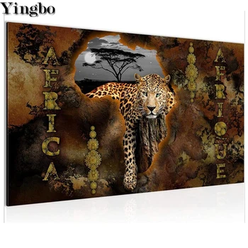 

DIY diamond painting African Elephant Leopard 5d cross stitch full round square embroidery icon diamond mosaic crystal painting