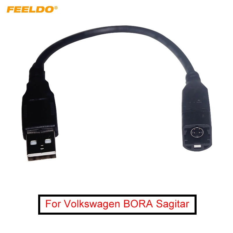 

FEELDO Car Radio USB Transfer 4Pin Changer Port Adapter for Volkswagen BORA Sagitar Magotan Touran Octavia Fabia USB Cable