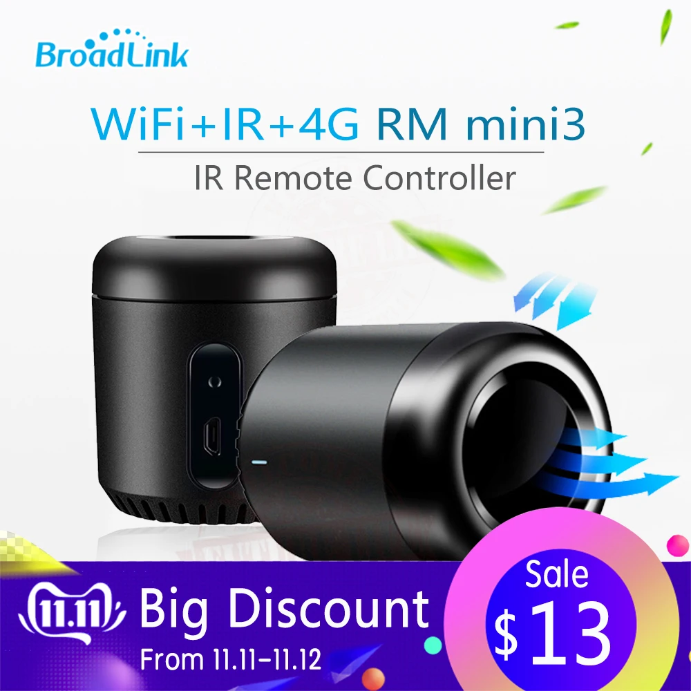 Умный дом Broadlink RM Mini3 Black Bean Универсальный Интеллектуальный Wi Fi/IR/4G беспроводной
